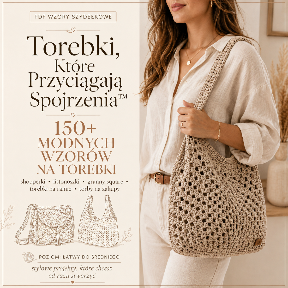150+ Wzorów Torebek na Szydełku™