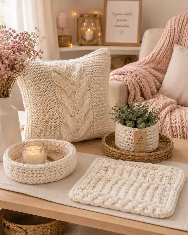 Knitted home décor projects